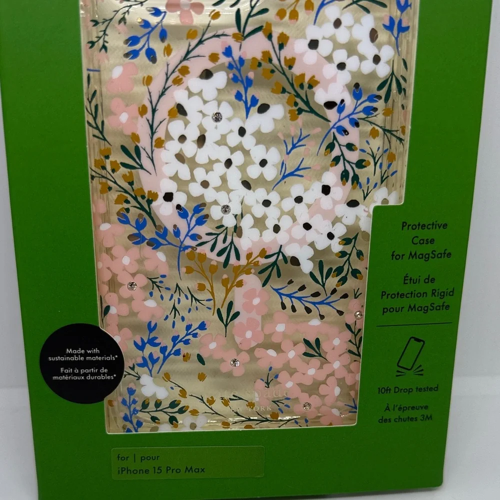 Kate Spade iPhone 15 Pro Max Case - Pink, Blue, and White Floral - Picture 4 of 6